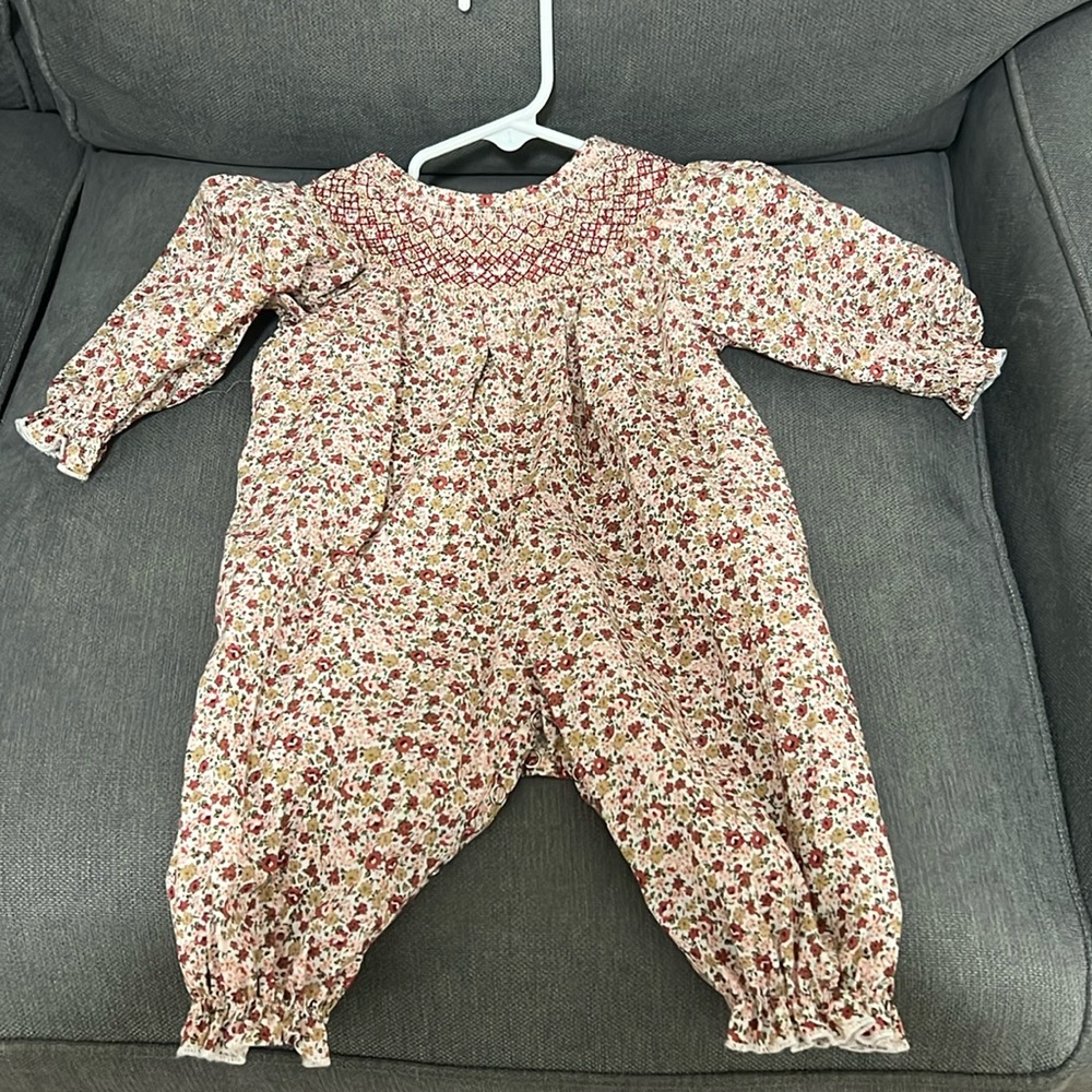 Marie Nicole floral smocked romper